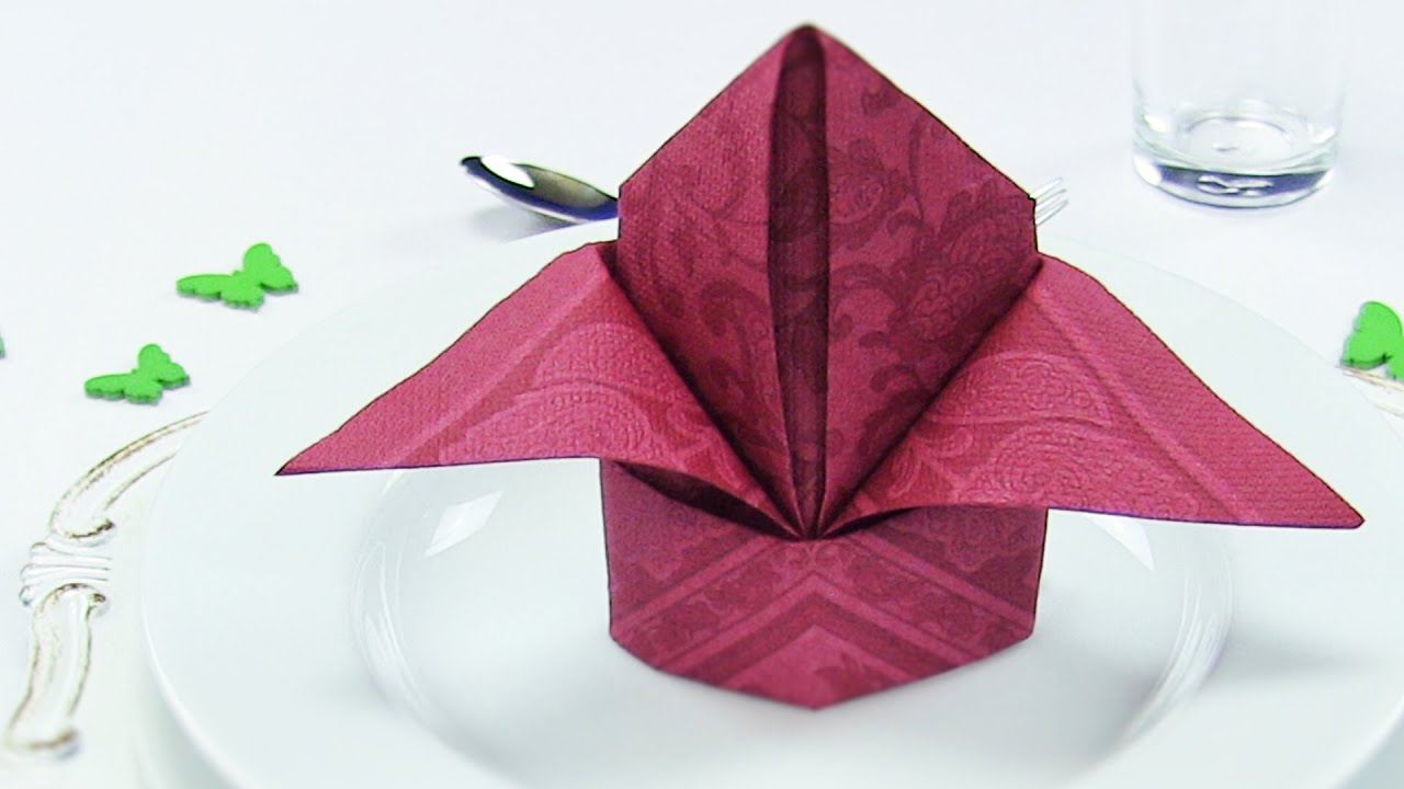 Napkin folding Bishop's Hat or Lily, EASY napkins folding TUTORIAL