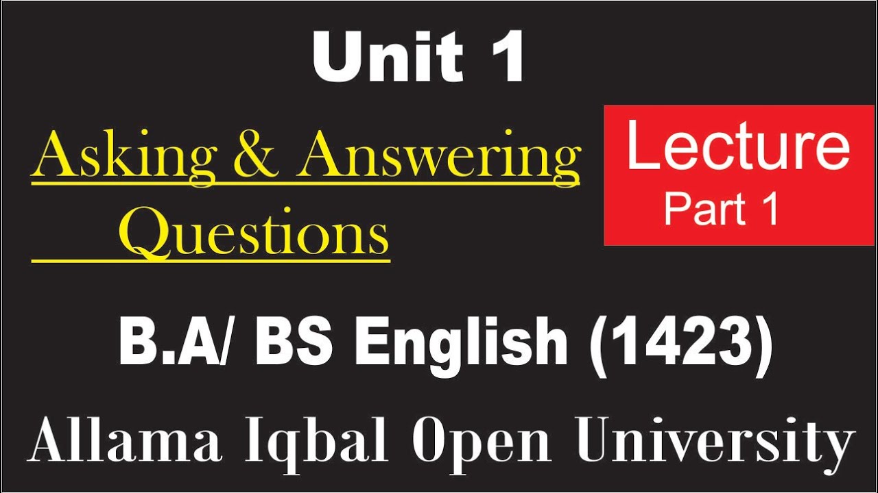 AIOU Lectures: B.A / BS Compulsory English (1423) AMR SERVICES