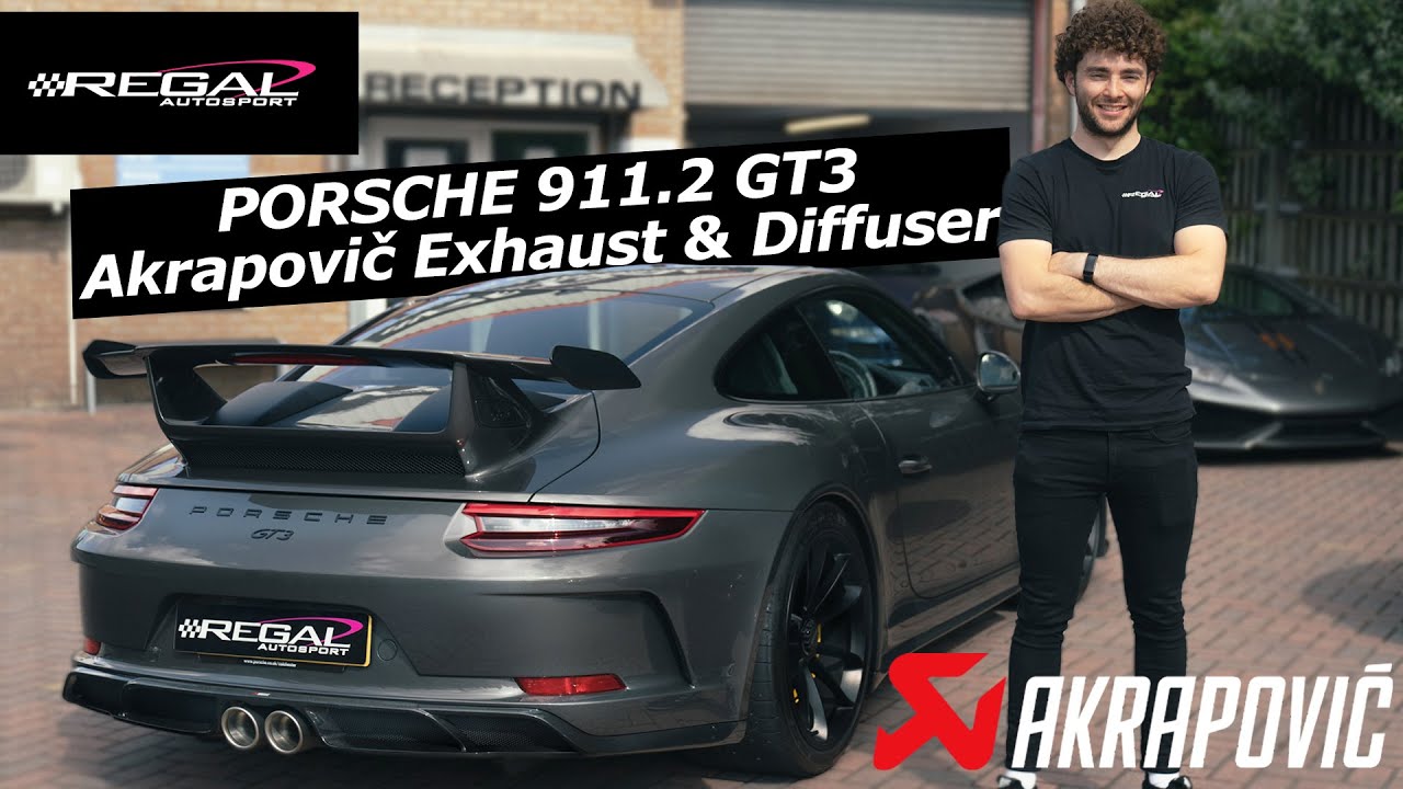 PORSCHE 991 GT3 Akrapovič exhaust upgrade & carbon diffusor [before + after sounds]