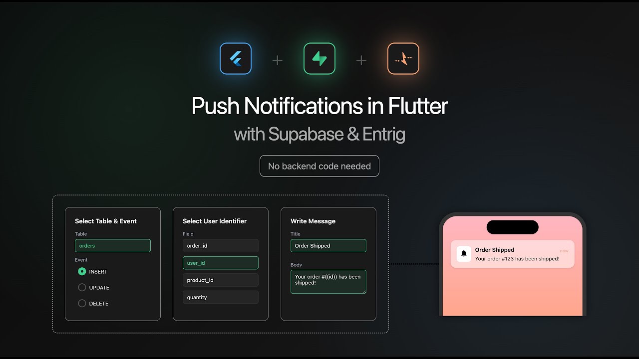 Setup Push Notifications in Flutter with Supabase & Entrig &mdash; No Backend Code Needed