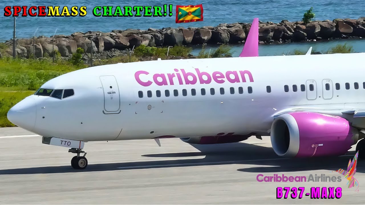 [4K] Caribbean Airlines B737 MAX 8 | Carnival Charter Flight
