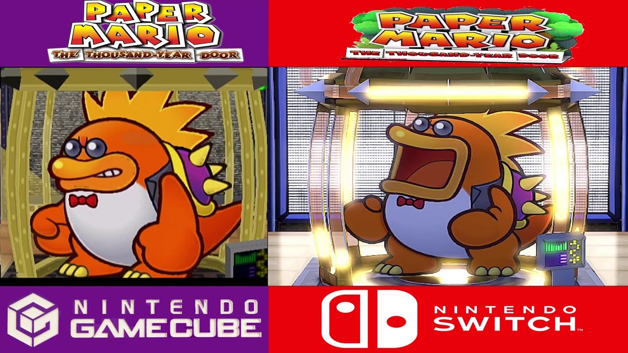 Paper Mario TTYD GC Vs Switch Comparison - Macho Grubba Boss Fight