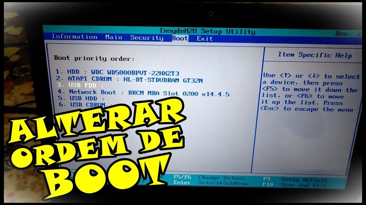 Como Configurar Ordem de Boot Para CD/DVD Na Bios Notebook