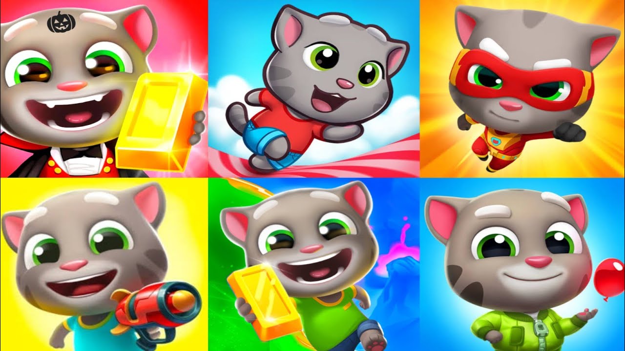 Talking Tom Gold Run vs Candy Run vs Blast Park vs Time Rush vs Hero Dash vs Splash Force Gameplay
