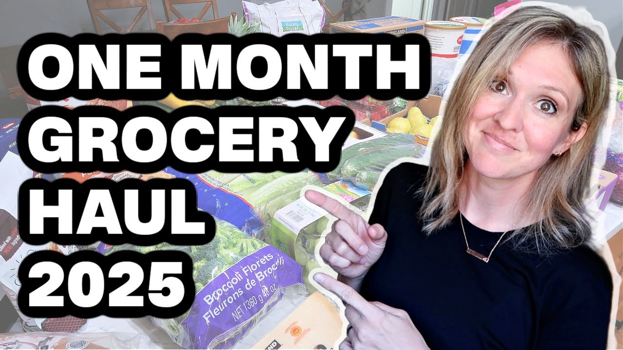 ONE MONTH GROCERY SHOPPING | CHEAP GROCERY SHOPPING ON A BUDGET 2025