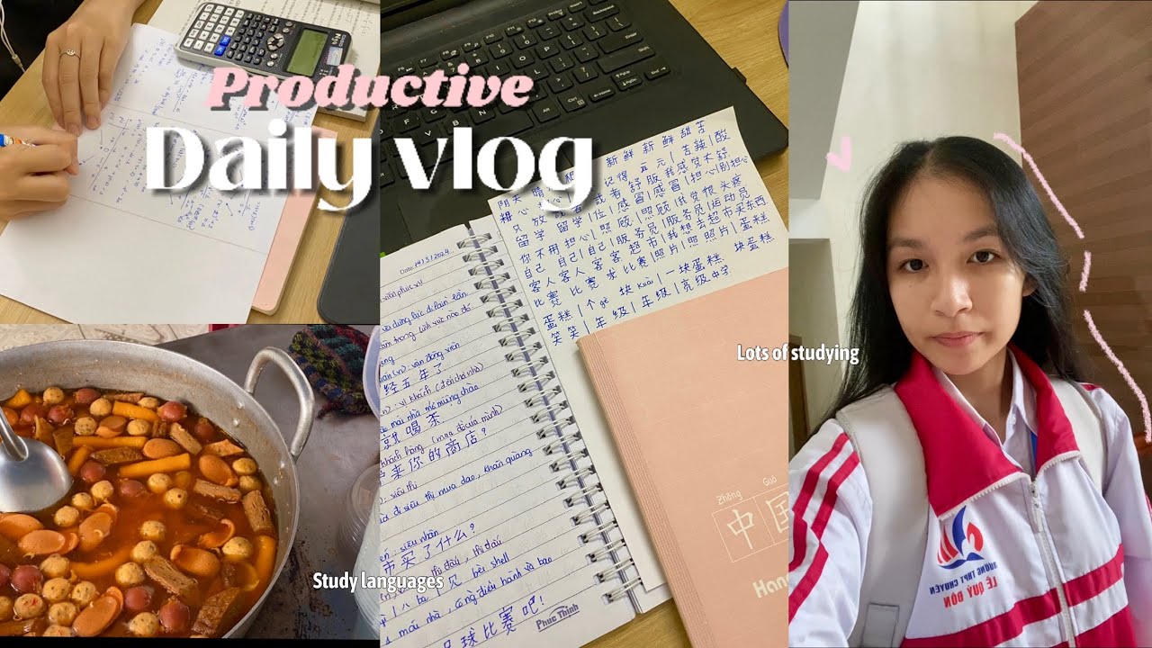 Productive vlog 📔| waking up early, lots of studying, cooking, skincare,...