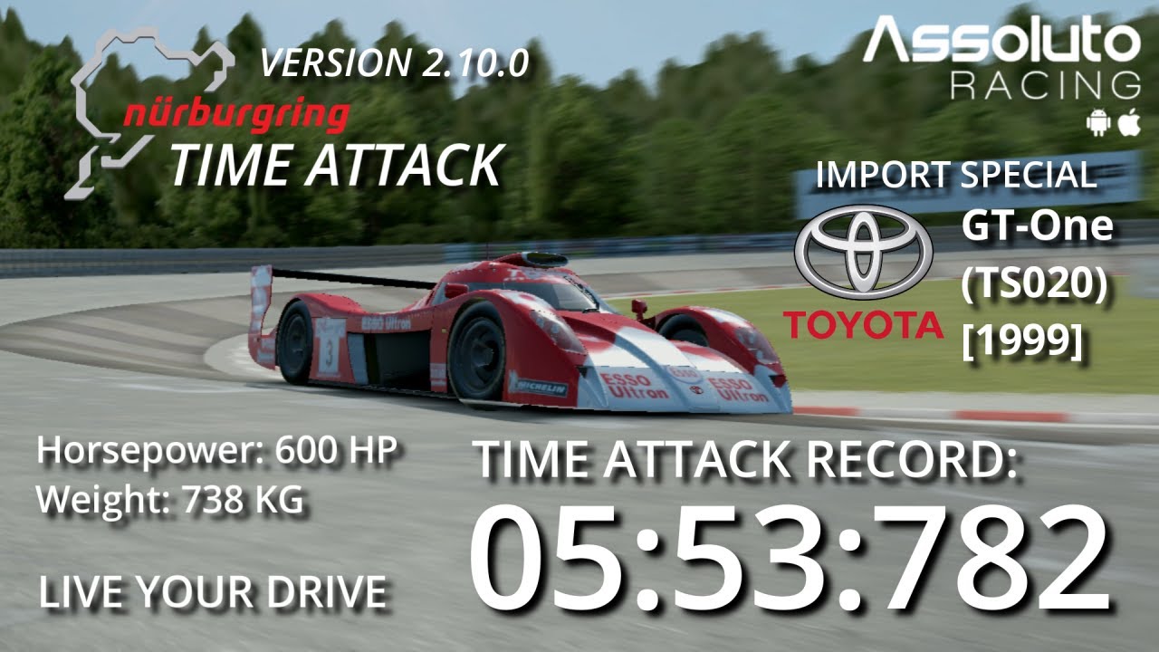 Assoluto Racing 2.10.0 | Nürburgring Time Attack [5:53:782] Toyota GT-One (TS020) (Gameplay)