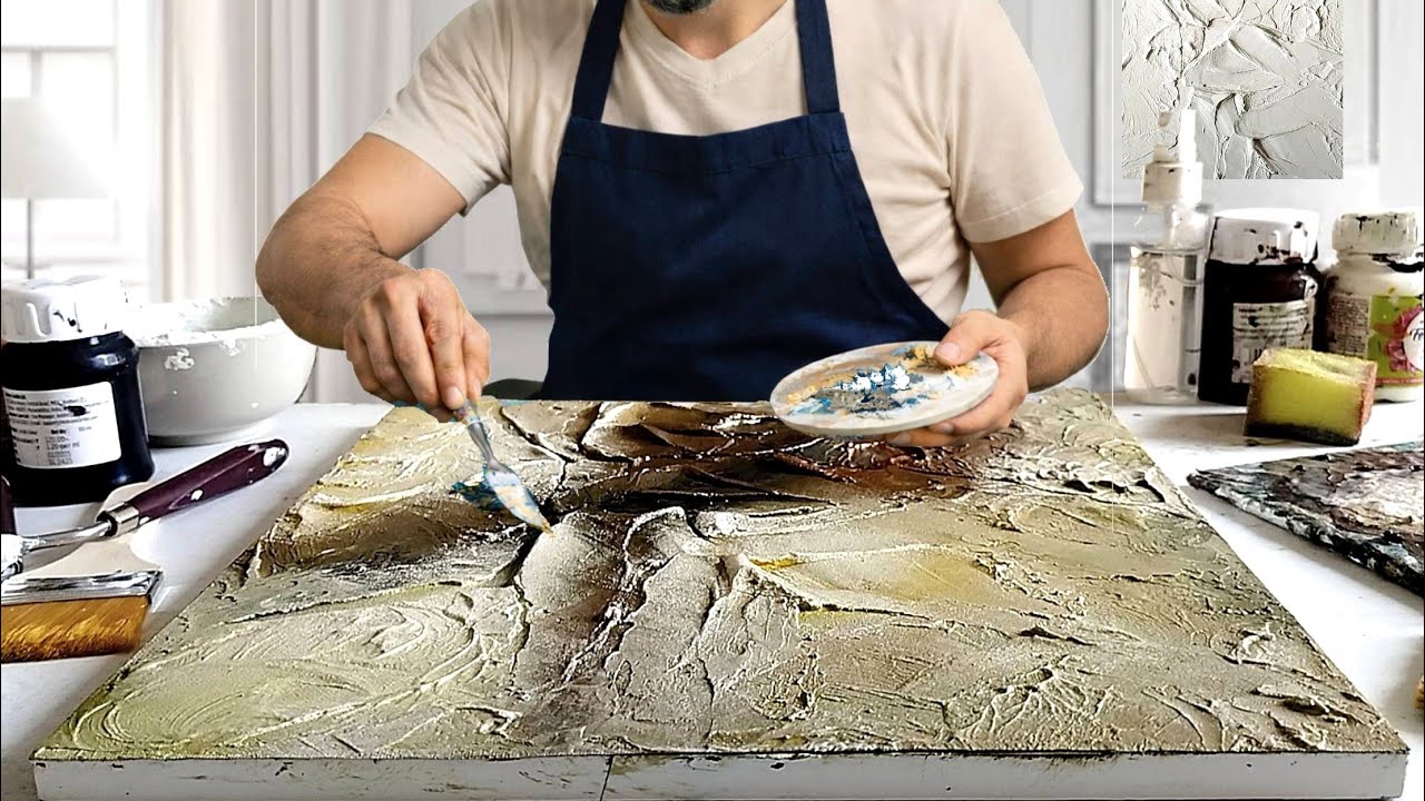 Mastering Textured Art: Creating A Stunning Abstract with Acrylic Painting Tutorial 