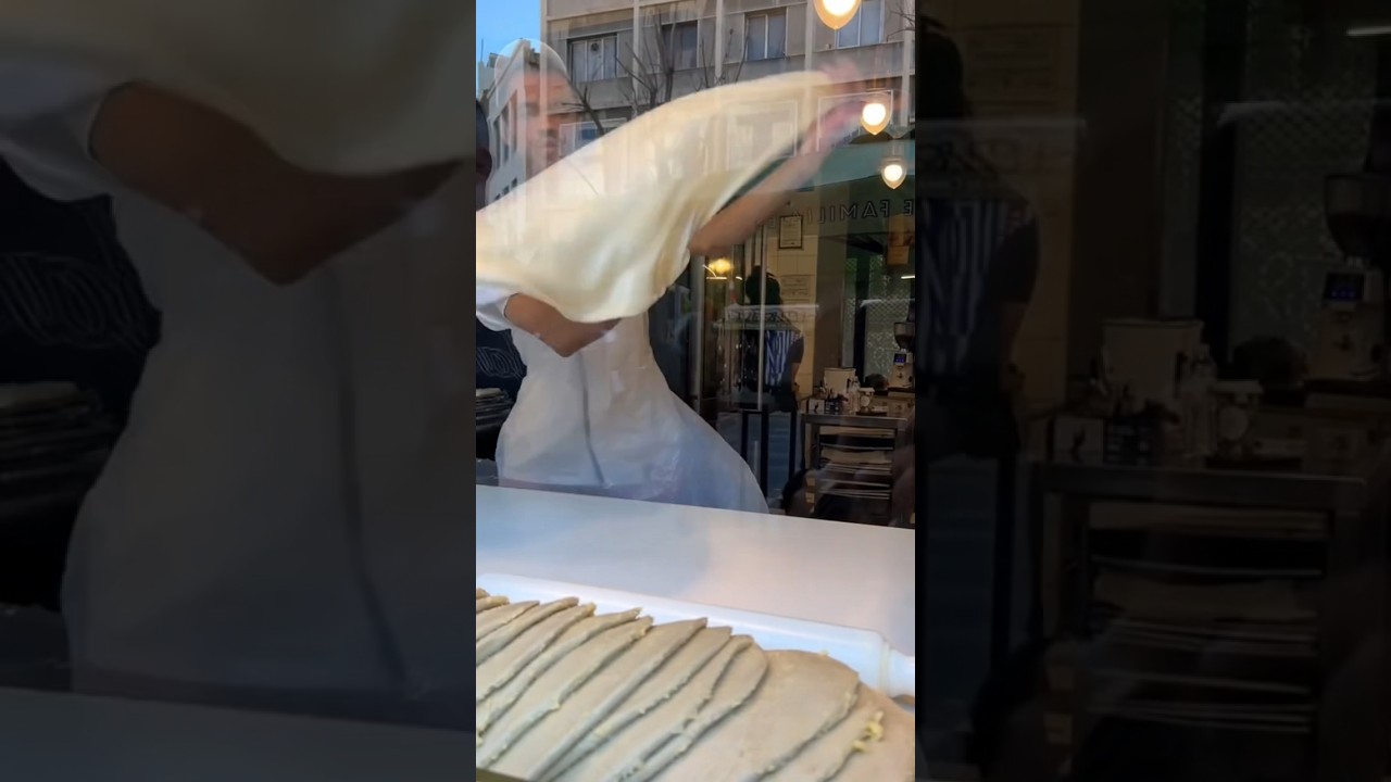 This is how #custard #bougatsa is made at Cr&egrave;me Royal in #athens #&alpha;&theta;ή&nu;&alpha; #greece