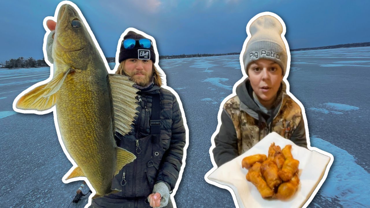 Ice Fishing for Gull Lake Walleyes! (Catch and Cook)