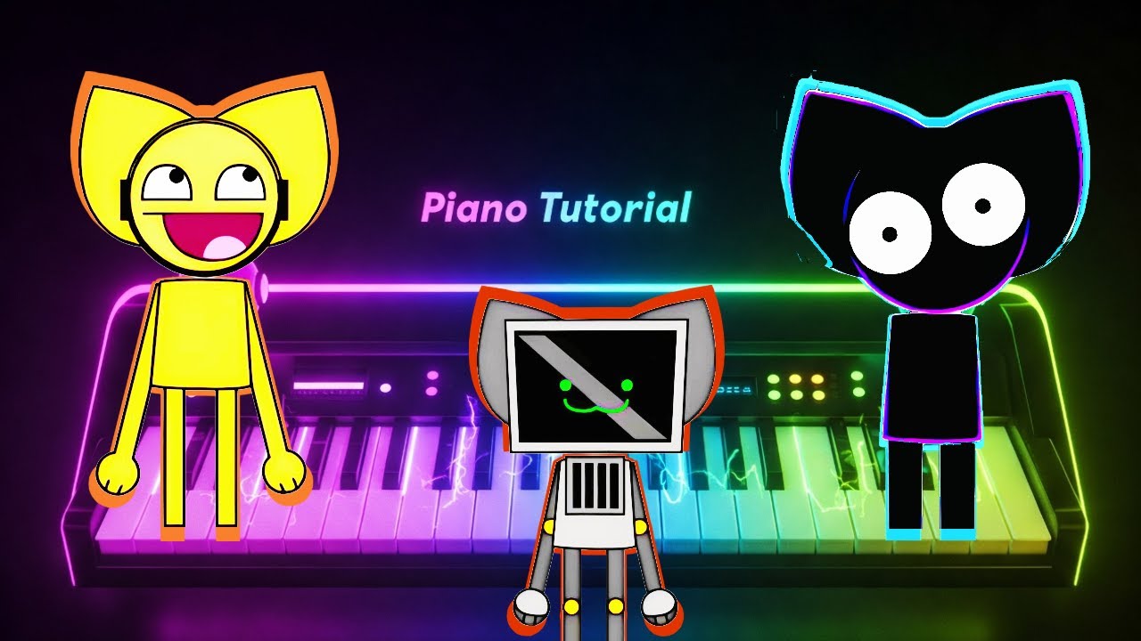 Sprunki: KATS Takeover 🎹 | Incredibox Piano Tutorial & Waterfall Cover#piano #pianotutorial