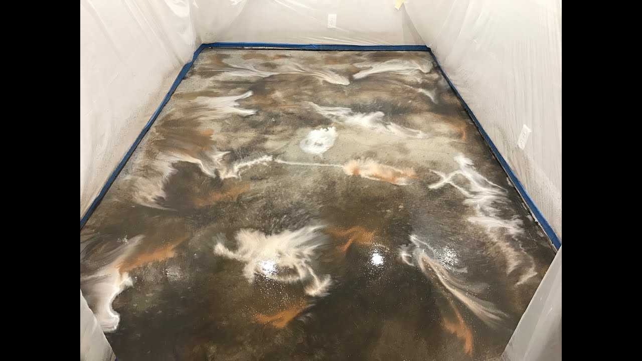 ACID STAINING A BASEMENT FLOOR