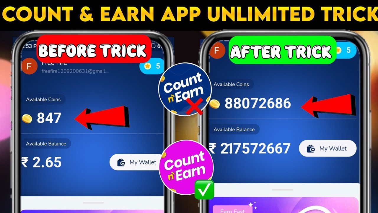 Count & Earn App Unlimited Coins Trick | Count & Earn App Se Coins Kaise Kamaye | Count & Earn Trick