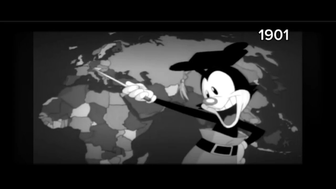 Yakko's World but every 10 seconds makes the screen older by 25 years
