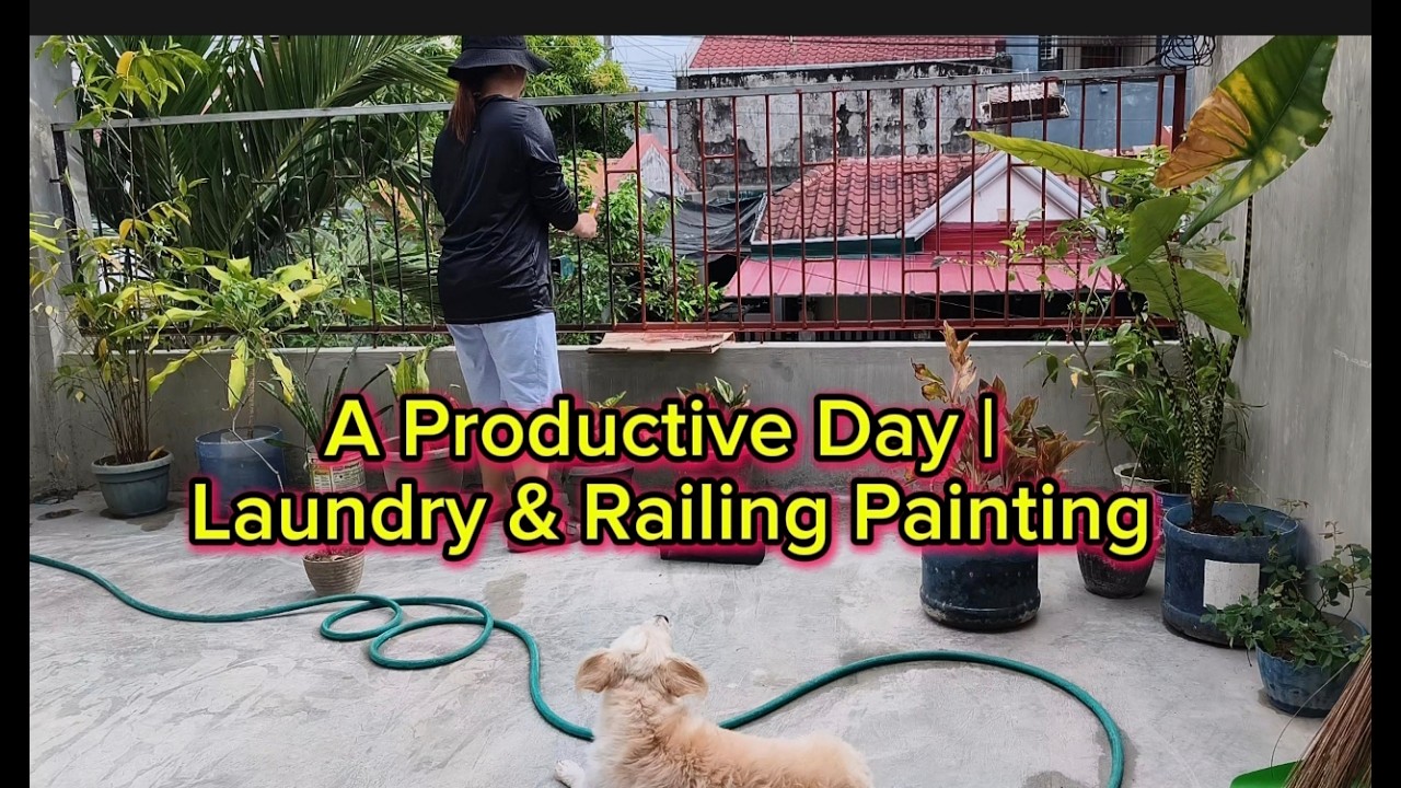 A Productive Day | Laundry & Railing Painting #momlifestylevlog  #silentvlog #slowliving