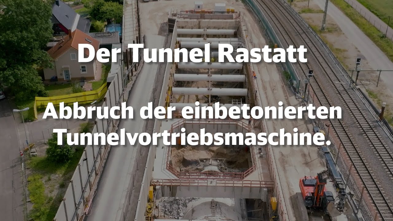 Tunnel Rastatt: Abbruch der einbetonierten Tunnelvortriebsmaschine
