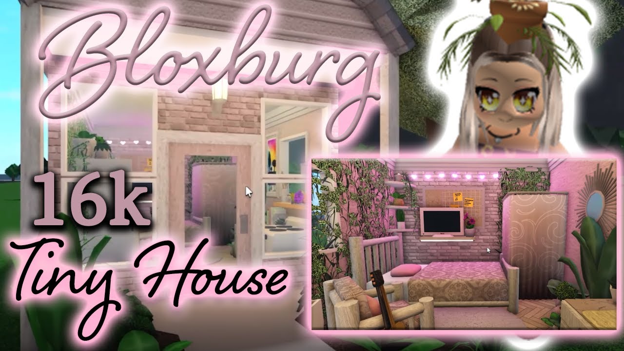 BLOXBURG Boho light pink Tiny house 16k small budget house Speed build