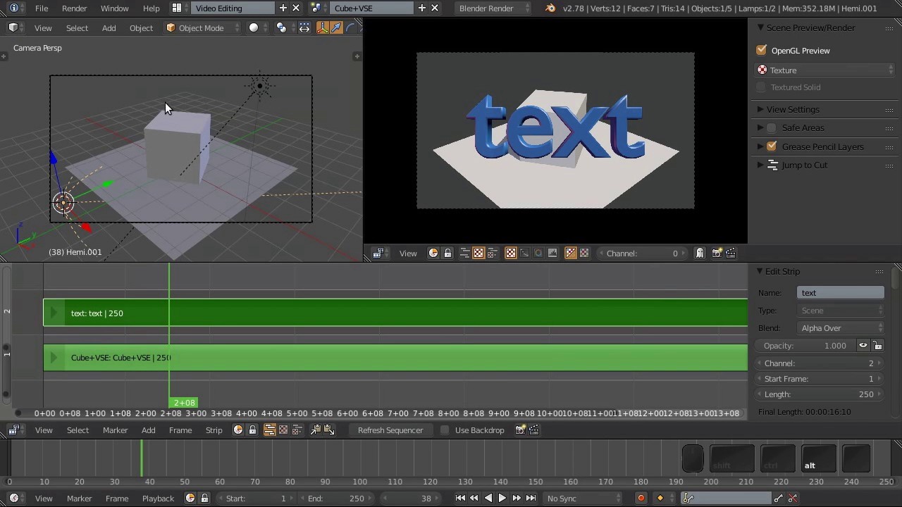 Видео-редактор Blender 28 - Импорт 3D-сцены