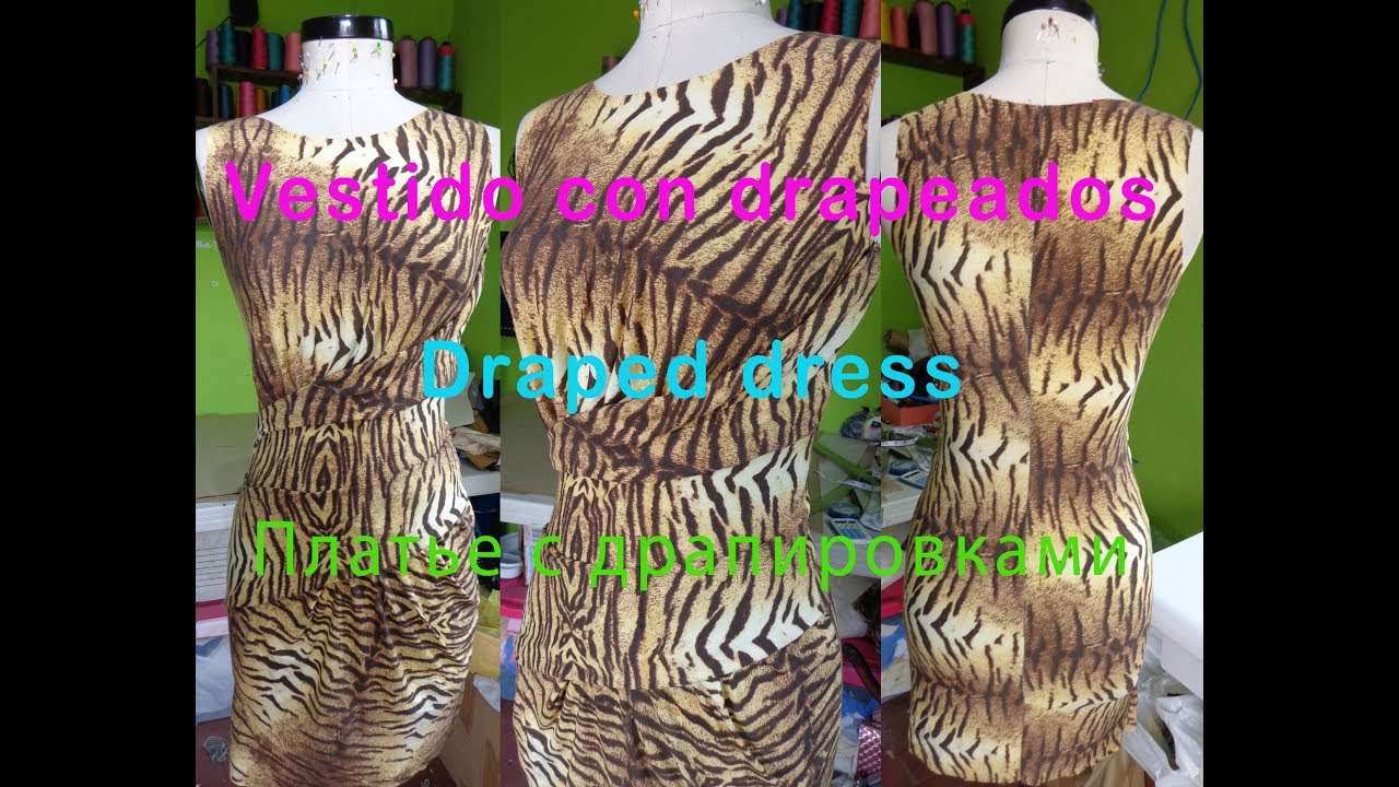 vestido con drapeados horizontales
