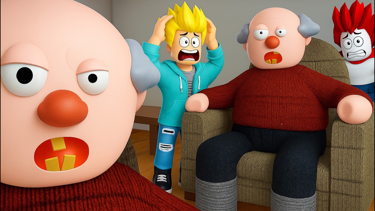 ROBLOX Escape Grandpa's House Parkour Obby 🦷🦷Khaleel and Motu Gameplay