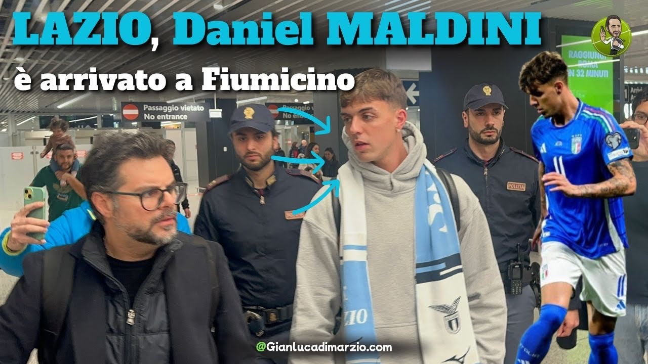Lazio, Daniel Maldini è arrivato a Fiumicino
