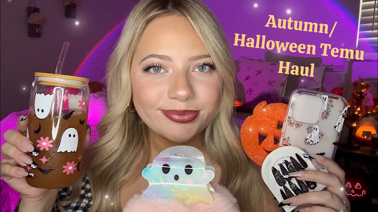 Asmr Autumn/Halloween Temu Haul 🎃👻 Tingly Tapping, Scratching, Whispering