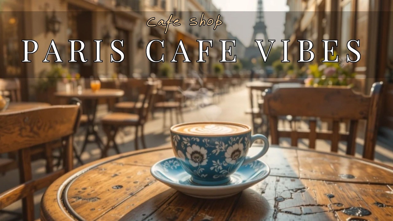 Paris Café Ambience ☕🇫🇷 Relaxing Coffee Shop Sounds with Eiffel Tower View | Study & Chill