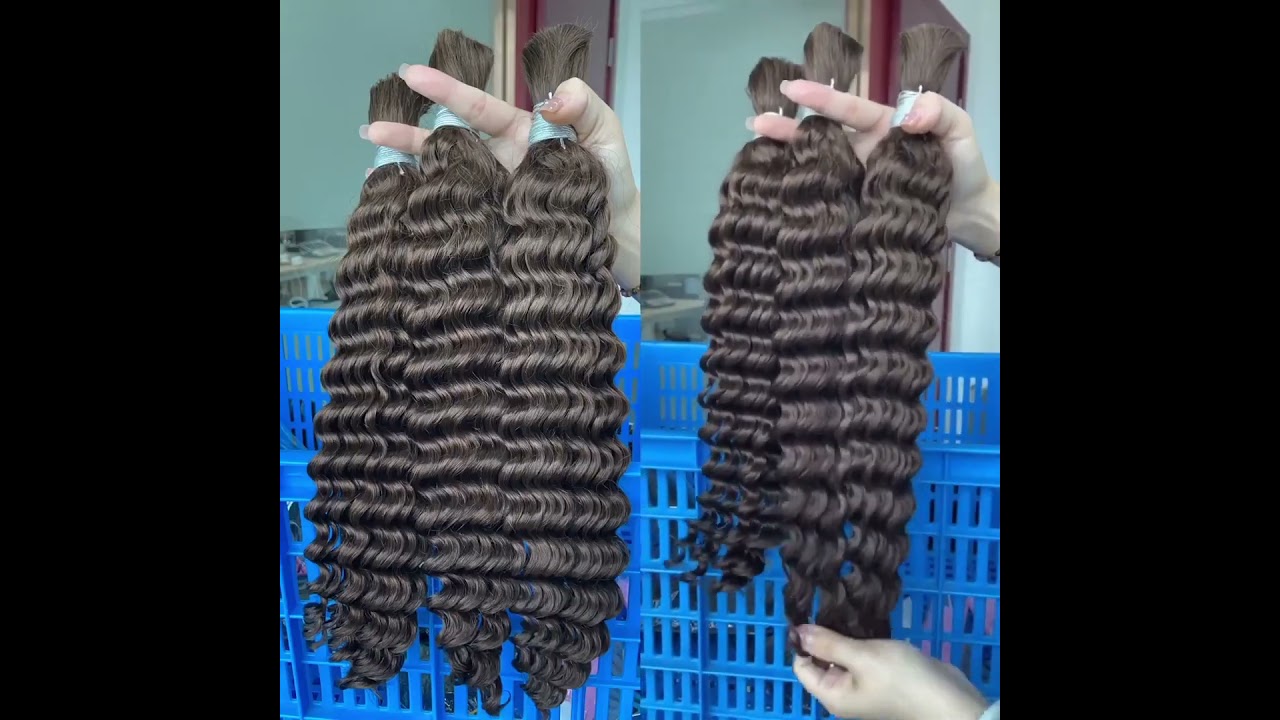 Color 4# deep wave hair bulk Ft.Dyhair777 #hairshop #deepwavehair #dyhair777 #hairbulk