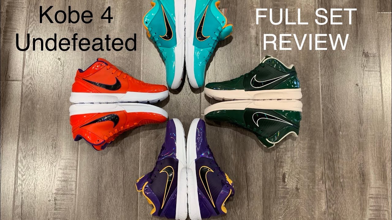 Kobe 4 Protro Undefeated FULL SET Review - Lakers, Bucks, Spurs, Suns