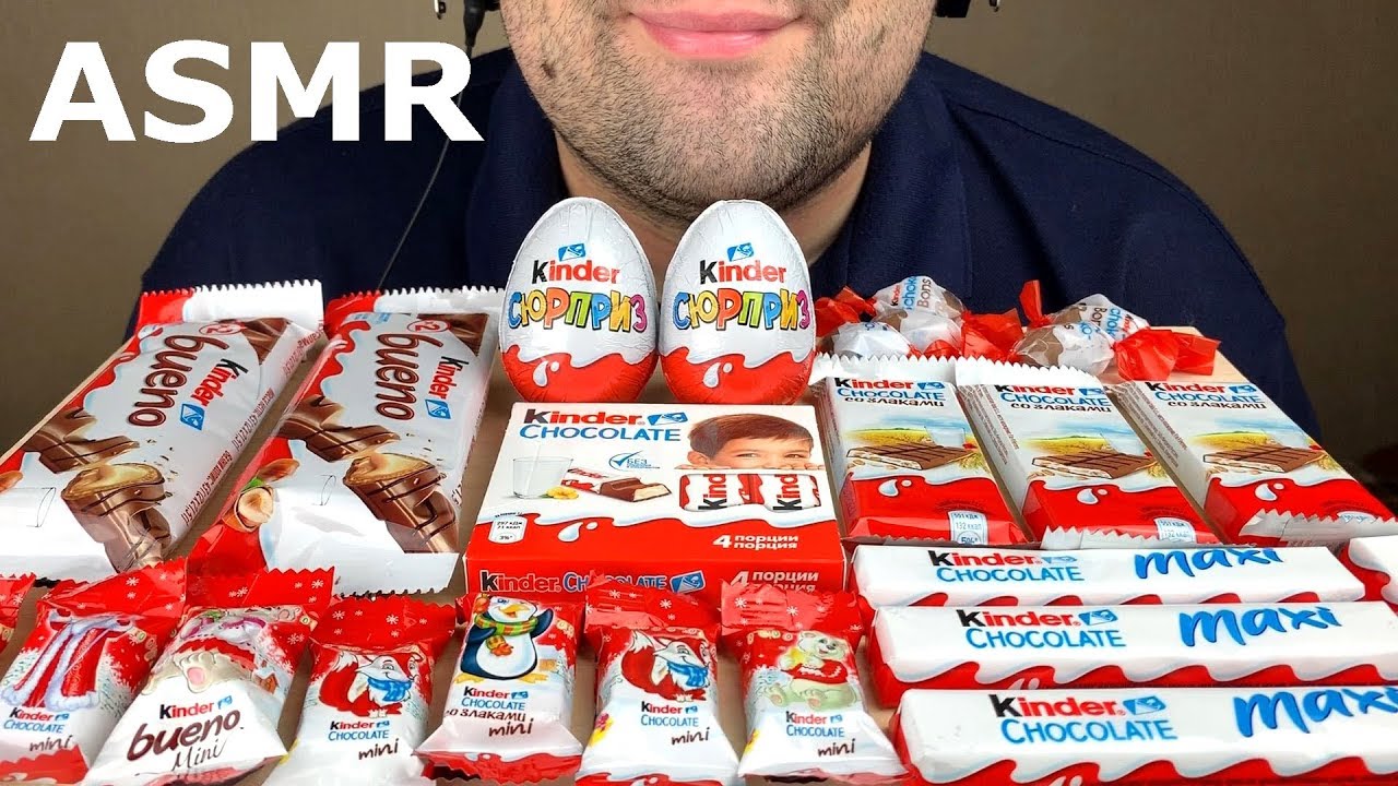 ASMR KINDER CHOCOLATE PARTY (BUENO, BONS, KINDER SURPRISE) 초콜릿 리얼사운드 먹방 MUKBANG *EATING SOUNDS*