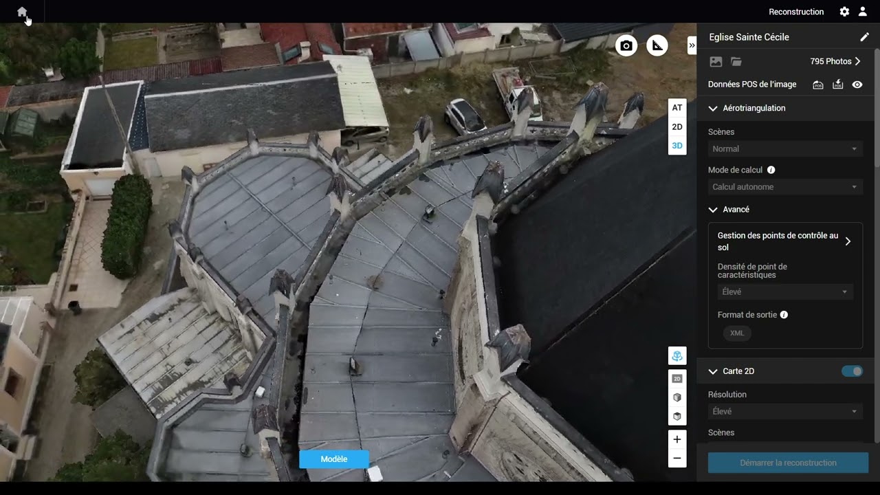 Photogrammétrie - Traitements des données - DJI Terra - Eglise Ste Cécile