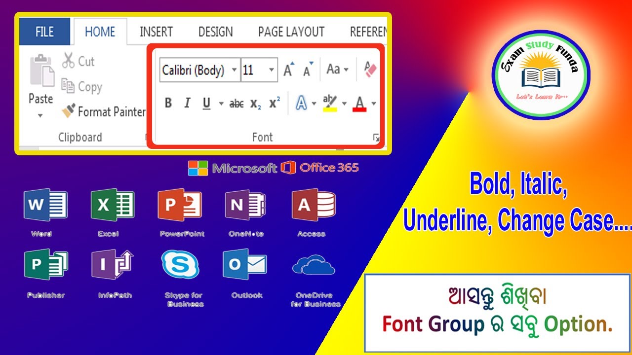 MS Word Font Group Odia | Learn Computer in Odia | PGDCA in Odia