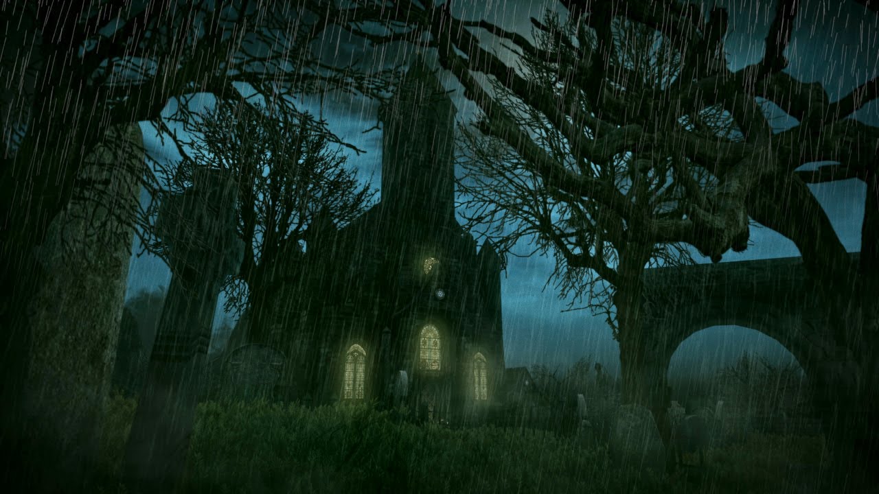 Halloween Ambience Church Graveyard - Scary Haunted House Werewolf Horror Sounds - Spooky & Creepy