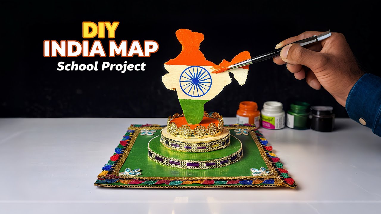 Cardboard Se India Map Craft 🇮🇳 | Tiranga Republic Day Craft | Best Waste Cardboard Ideas