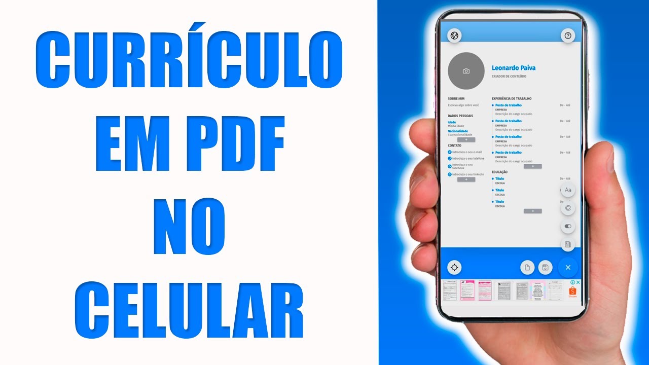 COMO FAZER CURR&Iacute;CULO EM PDF NO CELULAR | Passo a Passo!