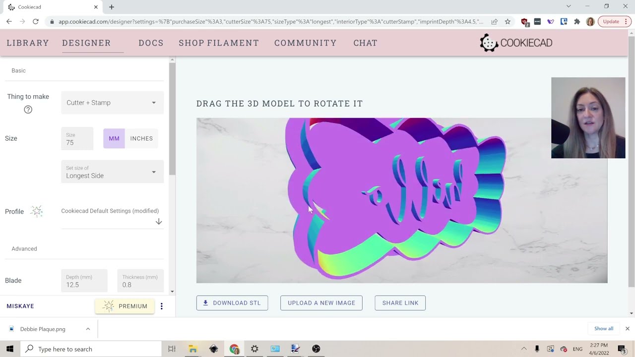 Design a 3D Printable Text Embosser and Debosser with Cookiecad