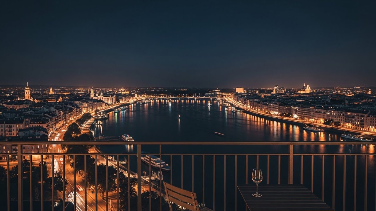 Balcony Jazz | Midnight River Panorama with Smooth Jazz for Deep Relaxation
