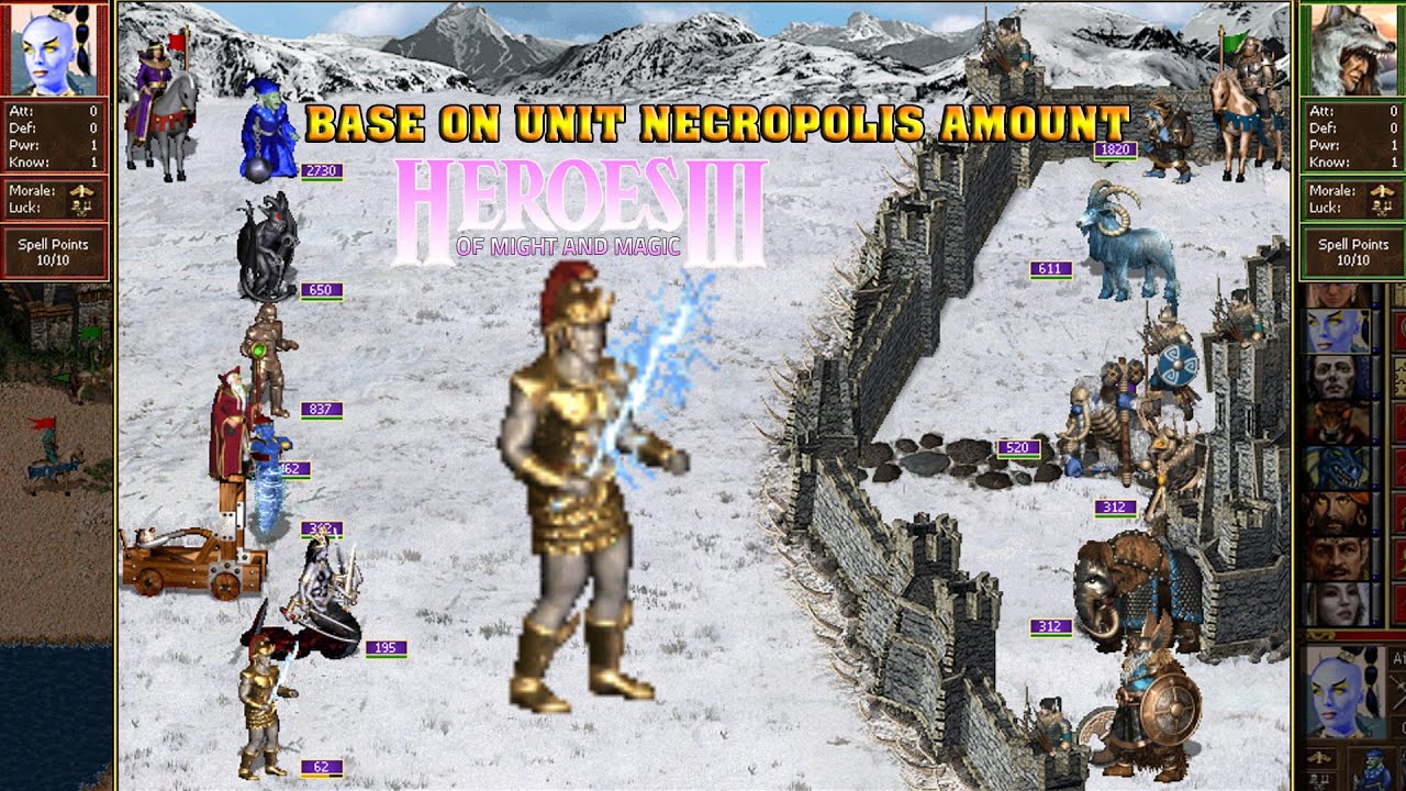 Heroes 3 COMBAT One year growth BASE ON NCROPOLIS UNIT AMOUNT Bulwark was attacked by Tower HoTA 1.8