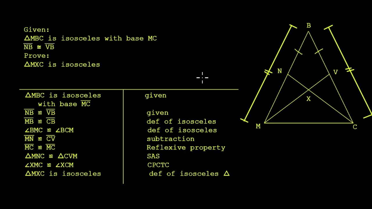 Proof of Isosceles and Overlapping Triangles Level 3 of 4
