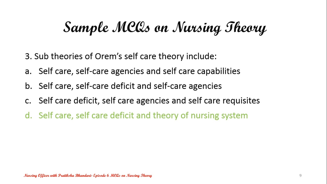 Episode 6 Nursing Officer with Pratiksha Bhandari  MCQs on Nursing Theory