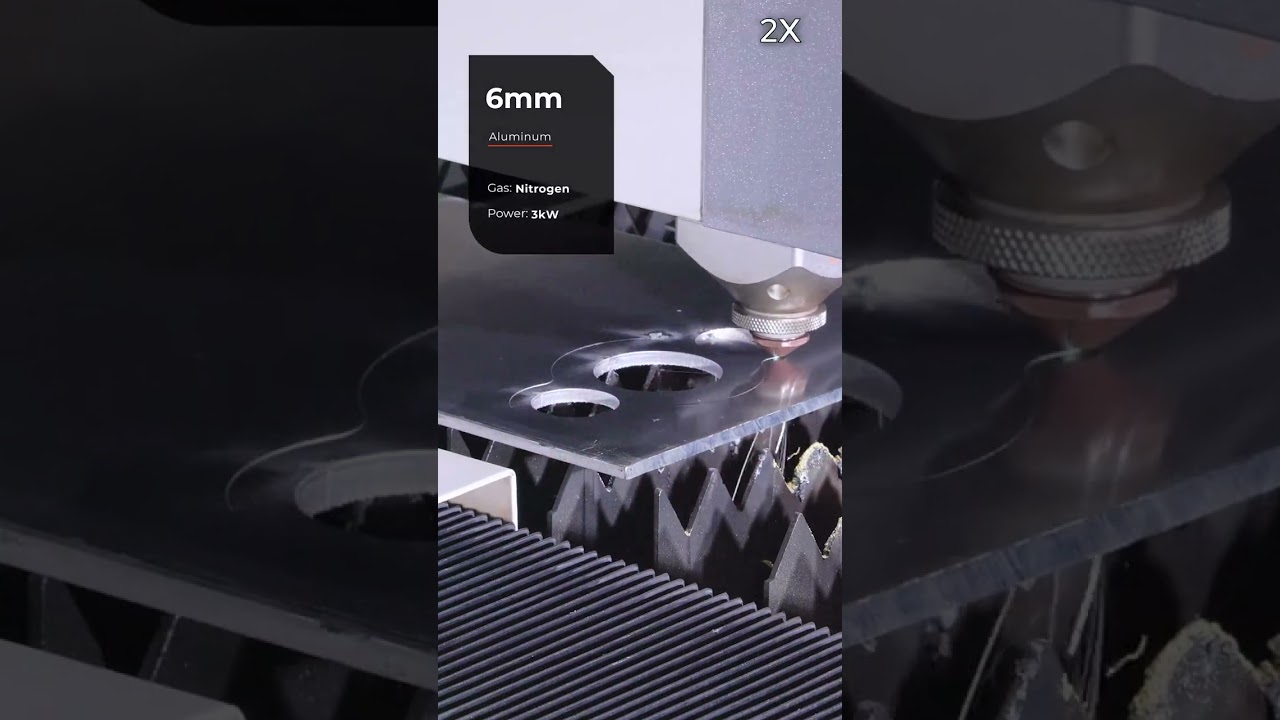 3000W laser cutting 6mm aluminum (Nitrogen)