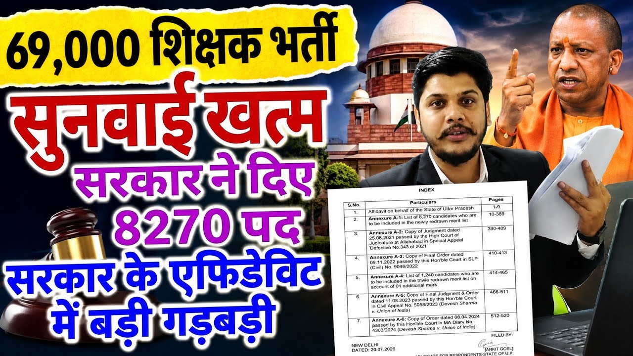 69000 Shikshak Bharti Supreme court सुनवाई खत्म | सरकार का Affidavit आया | 69000 शिक्षक भर्ती नई Cut