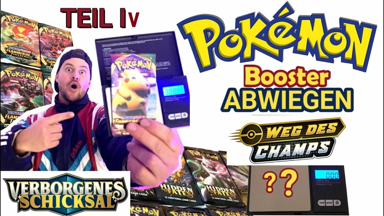TEIL 4 POKEMON Booster Abwiegen Weg des Champs / Verborgenes Schicksal Pack Opening Karten Reselling