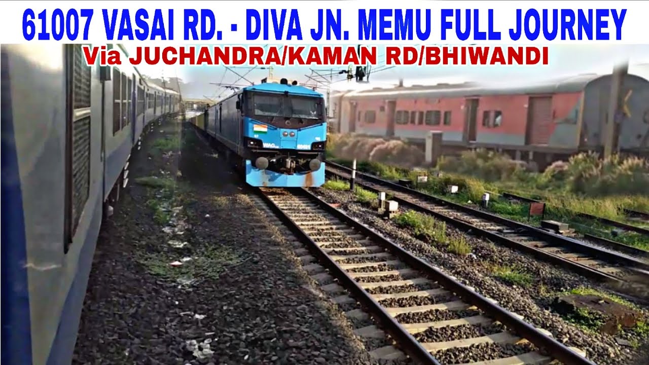 *61007 Vasai RD. To Diva Jn. | Passenger Train Full Journey 🚂| Memu Train Journey 🚊