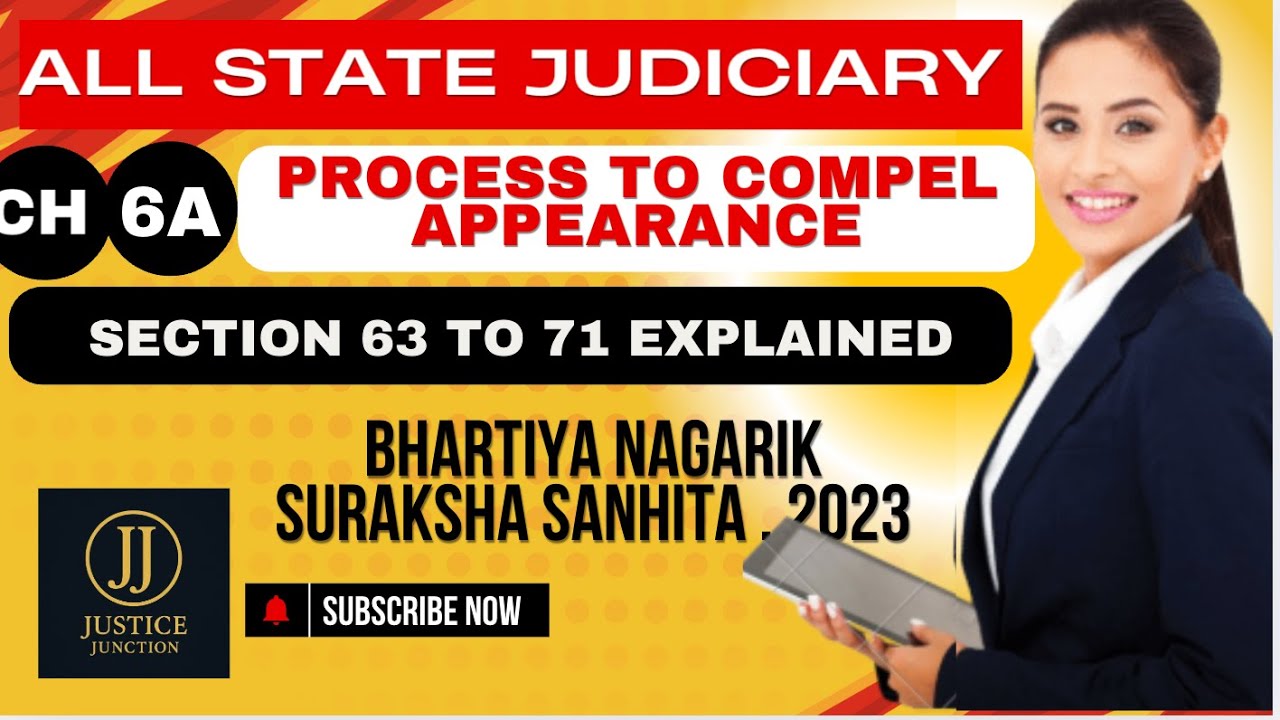 Ch - 6 Part A BNSS | Process to compel Appearance | Section 63 - 71 BNSS | All about Summon |