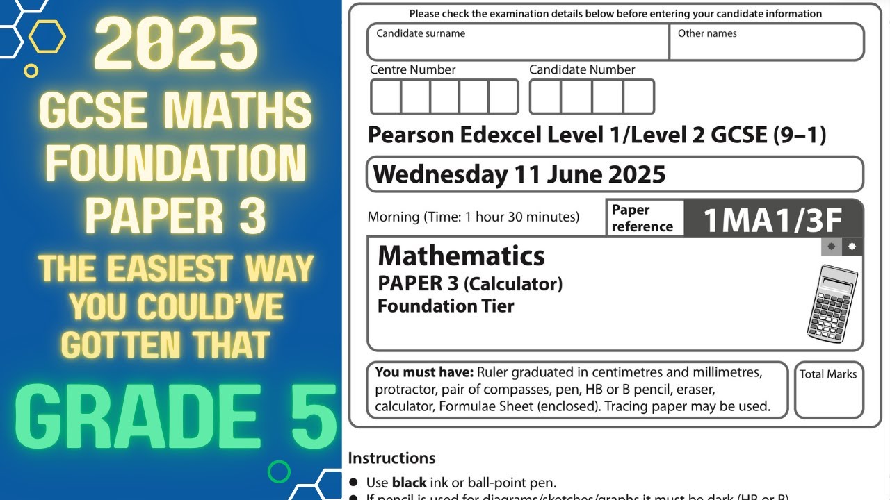 Edexcel GCSE Maths June 2025 Foundation Paper 3 | 1MA1/3F | S.E.T For You