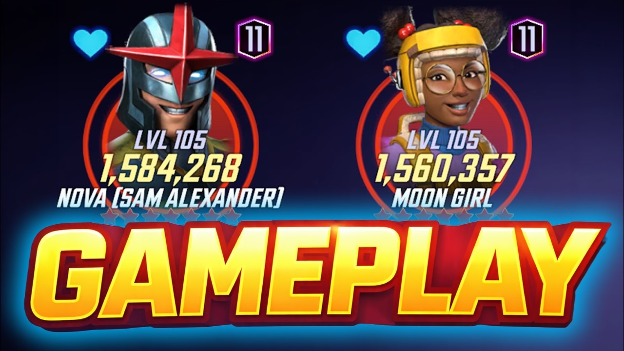Лунная девушка - Нова Сэм Александер - Геймплей - Marvel Strike Force - MSF