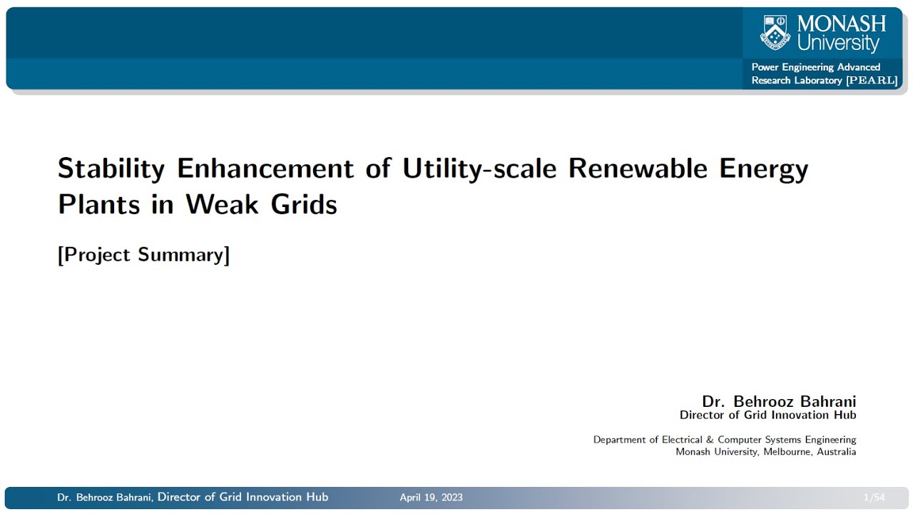 Webinar: Stability Enhancement of Utility-scale Renewable Energy Plants in Weak Grids