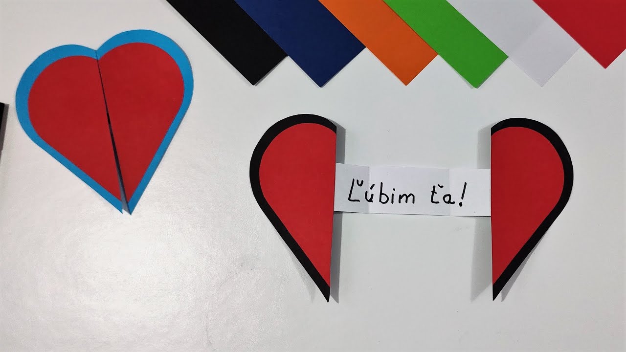Valentínske srdiečko, skladačka, zábava pre deti, výrobky z papiera, veci z papiera