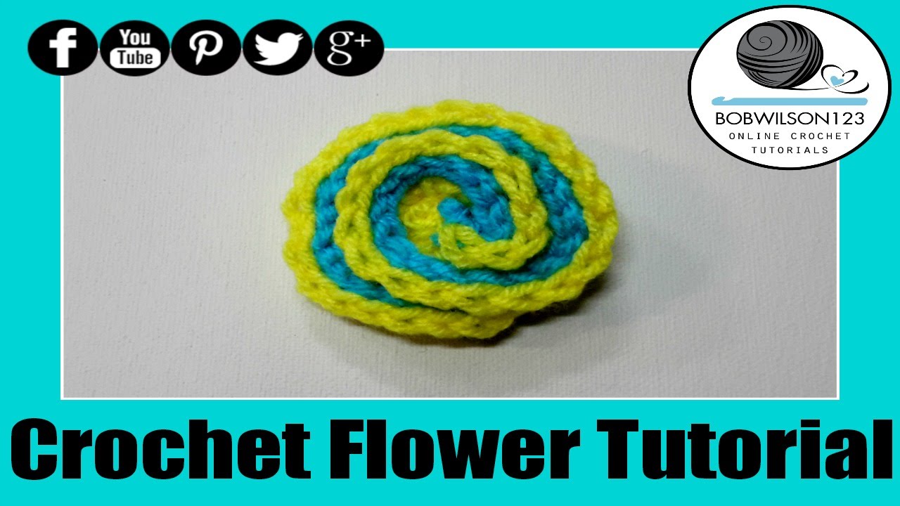 Easy Spiral Flower Crochet Tutorial - Slip Stitch